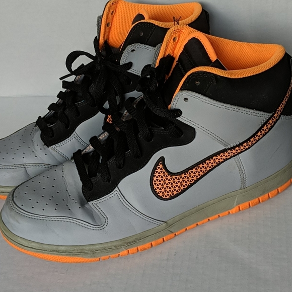 nike high tops orange and black